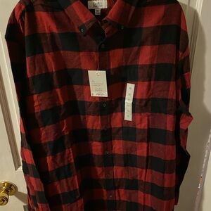 Croft & Barrow Red and Black Casual Button Down Shirt